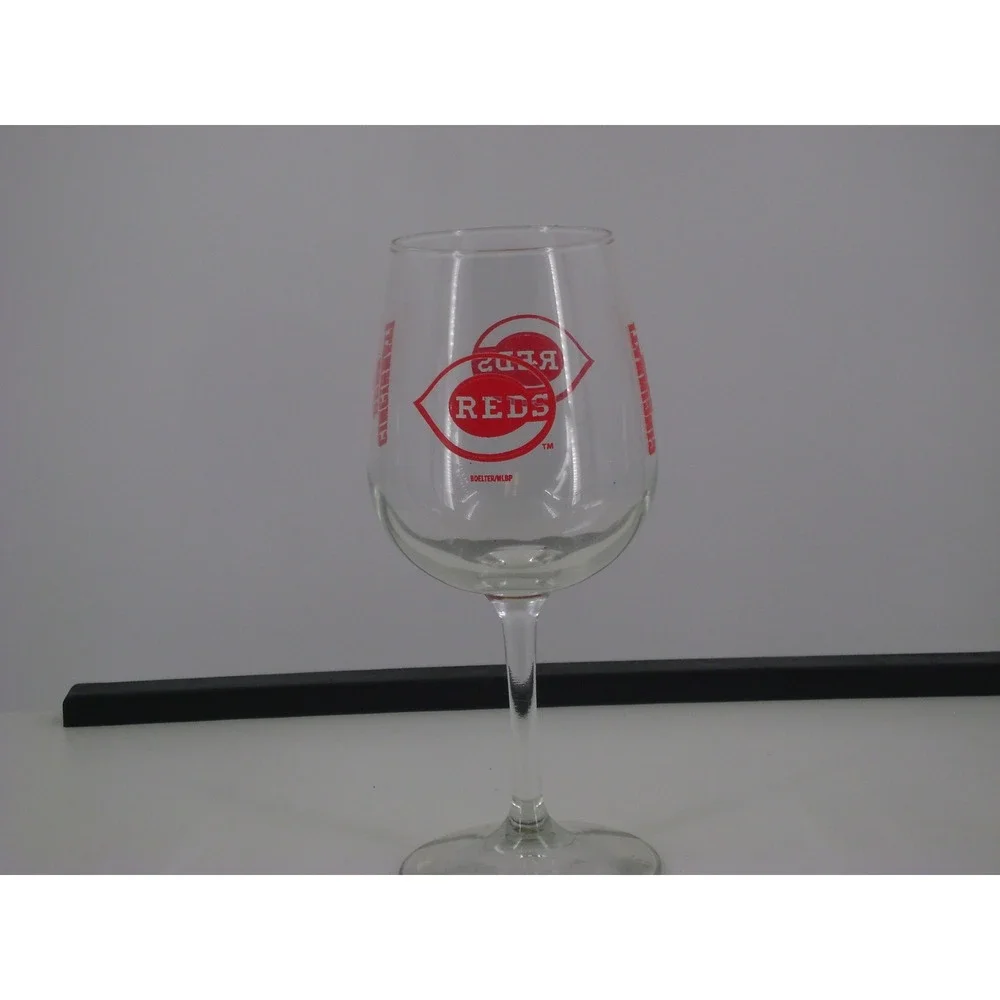 Cincinnati Reds MLB Stemmed Wine‎ Glass Clear Red Logo Baseball Fan Gear
